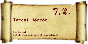 Tarcsi Ménrót névjegykártya